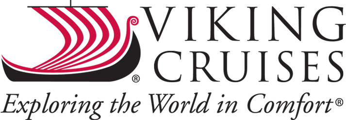 Black Viking Cruises logo with a longship icon and "Exploring the World in Comfort" tagline.